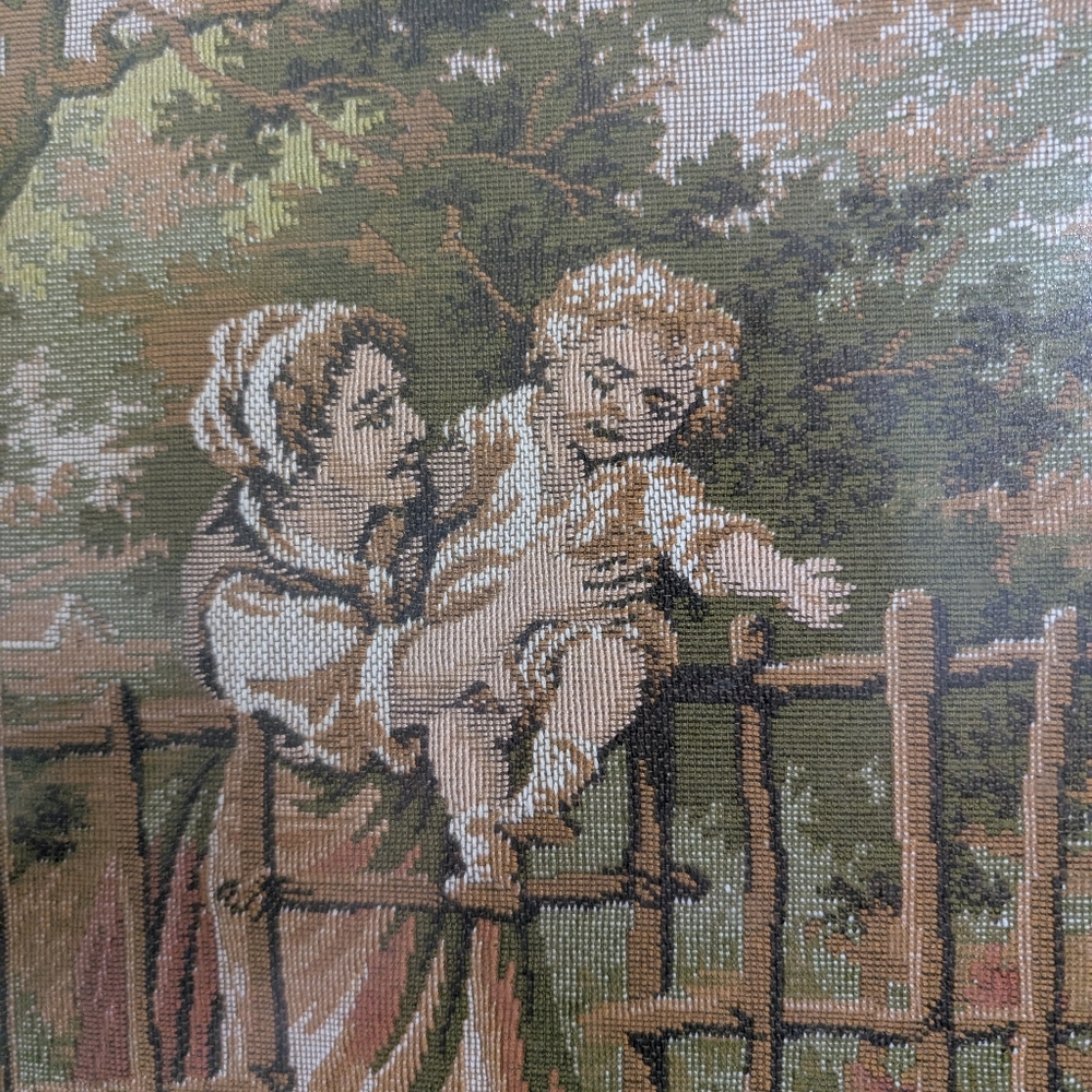 Beautifully Framed Tapestry French Or Victorian Style Antique Vintage Farmhouse - Picture 7 of 17